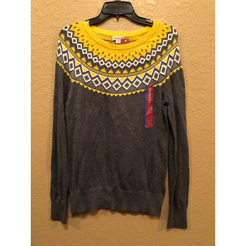 Grey/Yellow Detail Sweater